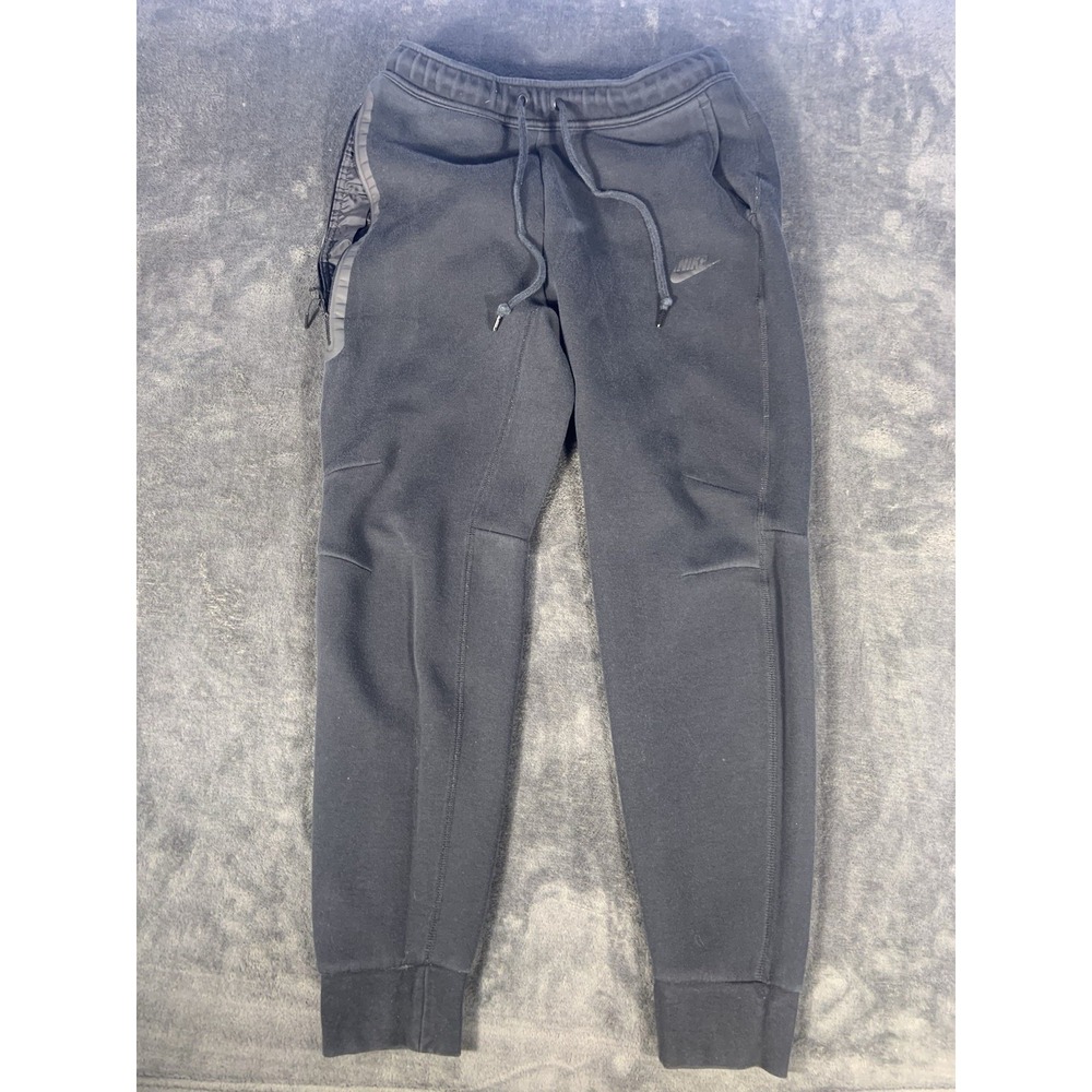 Nike Tech Fleece Jogger Sweatpants Men's Black Cuffed Pockets Medium